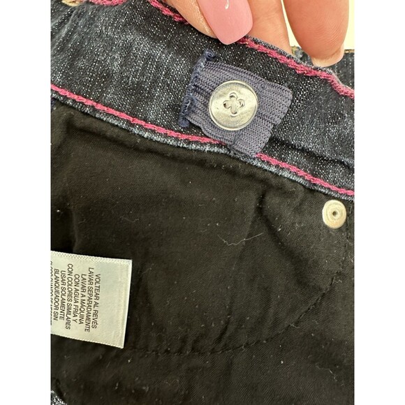 JORDACHE Jean Shorts Girls 8 Dark Washed Blue Denim Adjustable Waist Cuffed NWOT - Picture 4 of 6